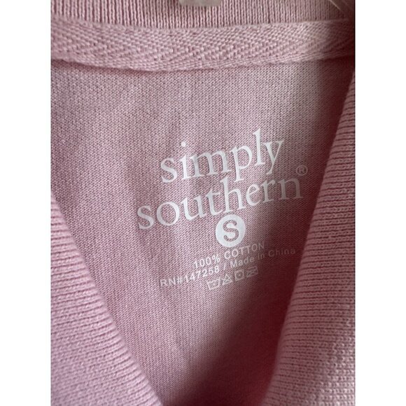 Simply Southern Men’s Small Polo Top Colorblock‎ Pink Yellow Green New - Picture 2 of 3